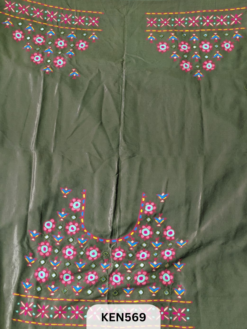 MASHRUSILK HAND AARIWORK UNSTITCHED BLOUSEPIECE