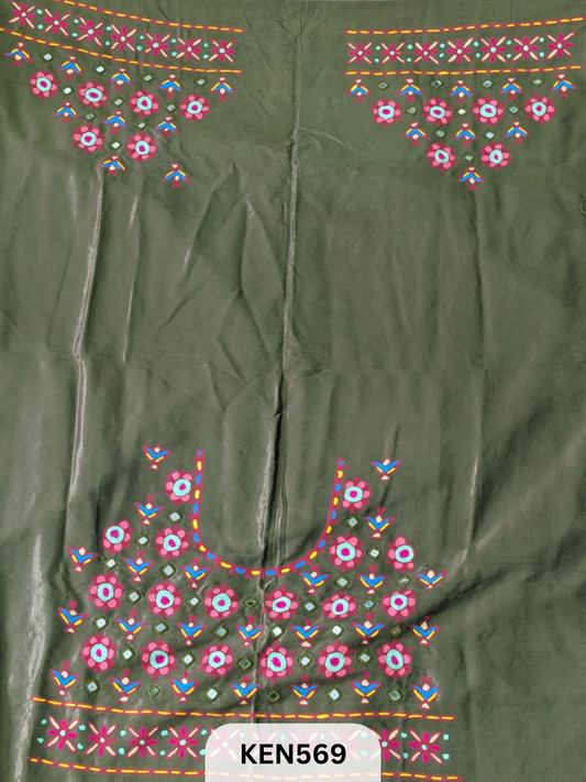MASHRUSILK HAND AARIWORK UNSTITCHED BLOUSEPIECE