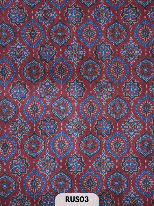 Dupion ajrakh fabric-1 mtr