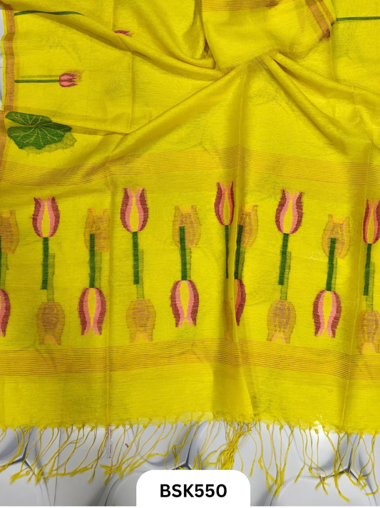 Premium Pure Handloom Linen Silk Salwar  Top 2.7 mtr  Duppata 2.5 mtr