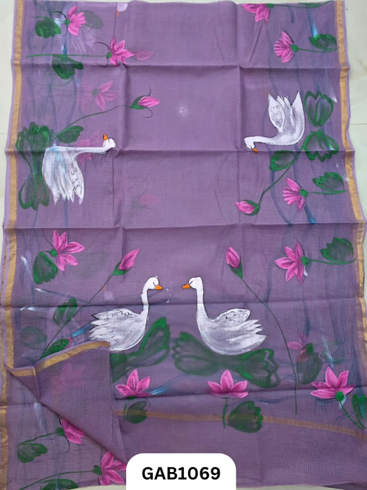 Bagru Handblock Print Kota Doria Saree
