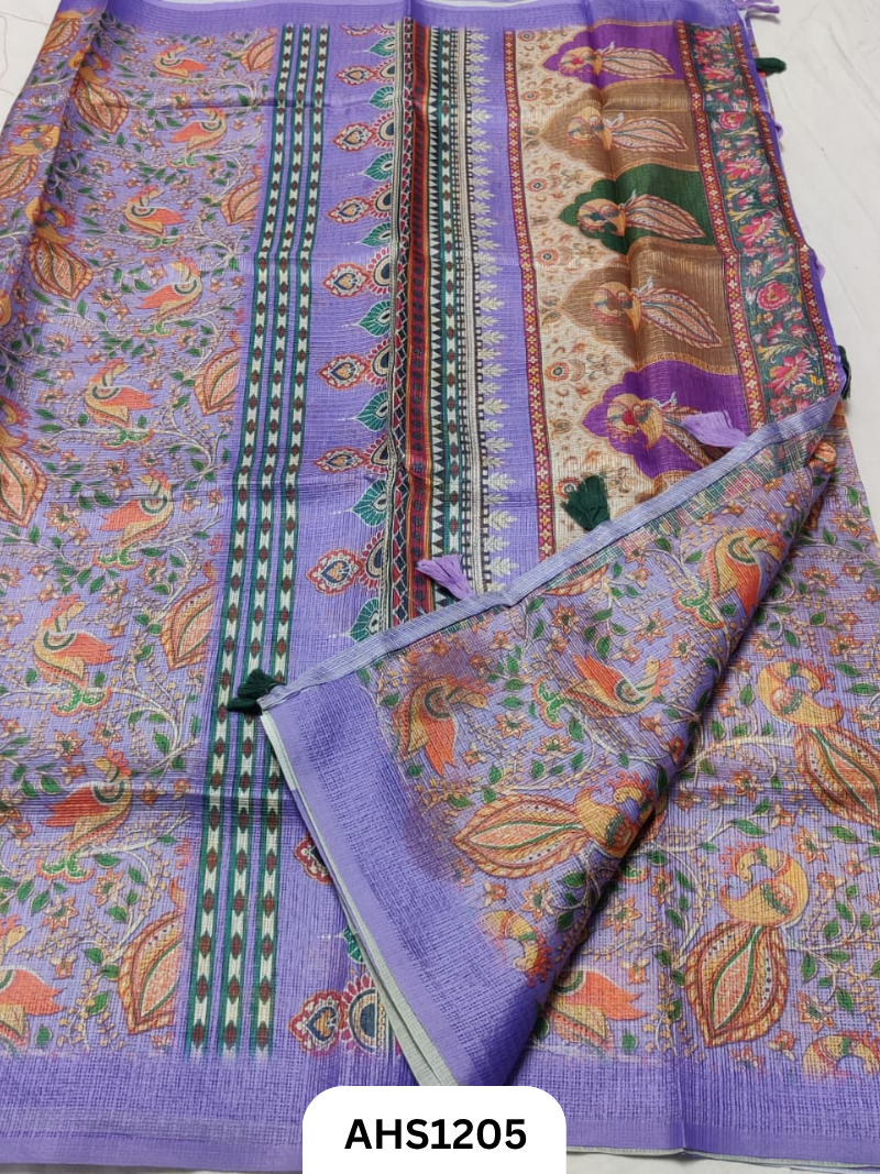 Soft Silk Kota Digital Print Saree With Blouse