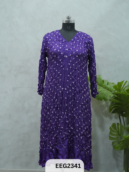 MODAL BANDHINI WORK WEAR KURTI
