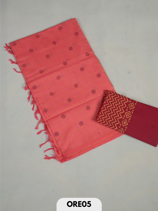 South cotton handblock print saree