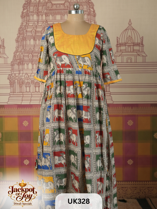 Kalamkari Anarkali Gown