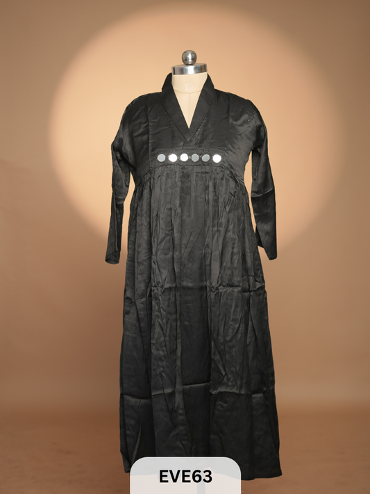 PLAIN MODAL KURTI WITH MIRROR WORK