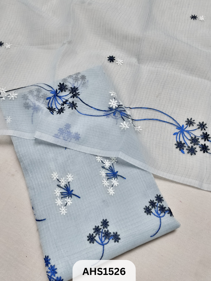 Kota Cotton Embroidery Work Dress Material