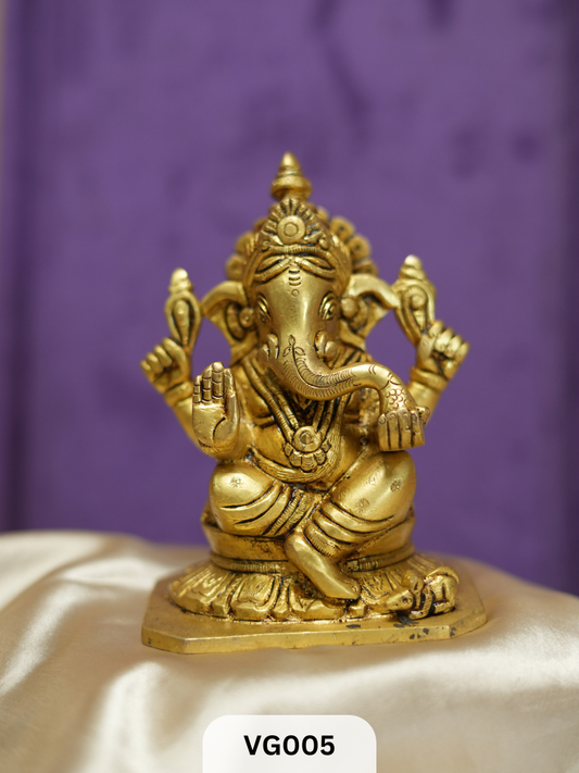 HANDCRAFTED BRASS GANESHA STATUE