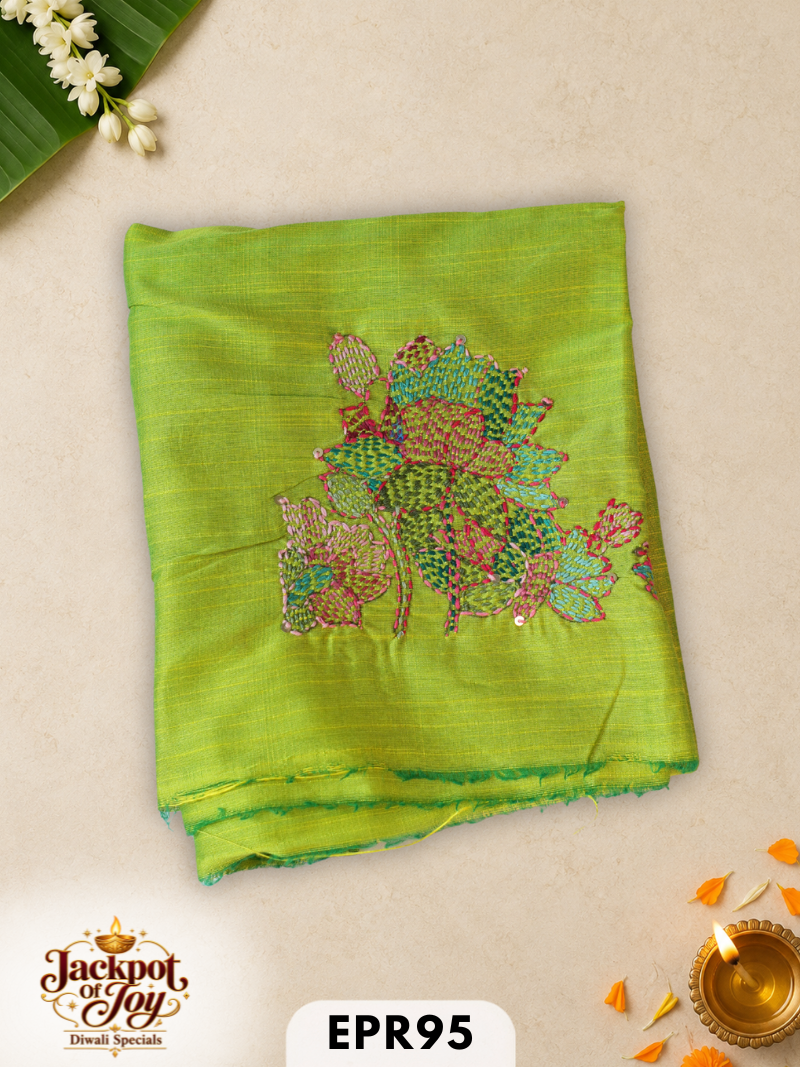 Raw silk with Kantha Blouse
