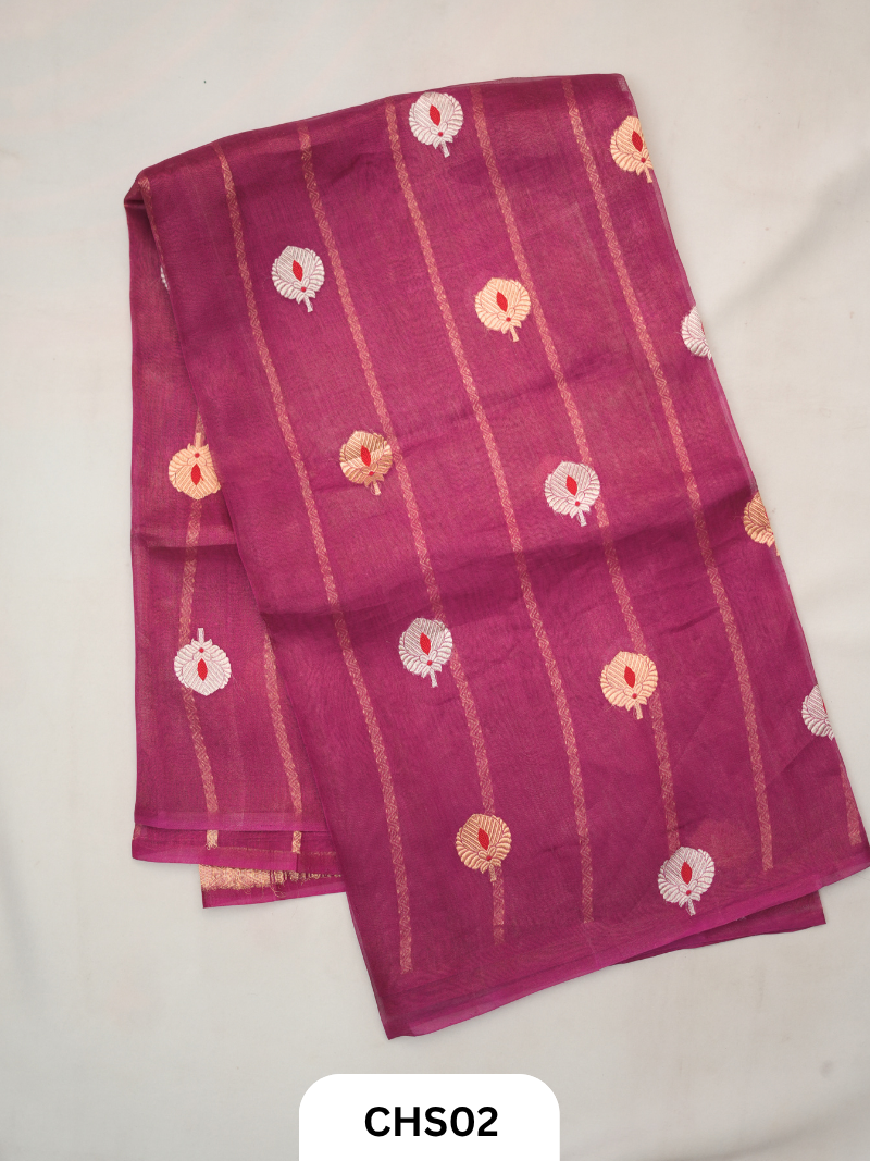 Pure Kora Organza Handloom Saree