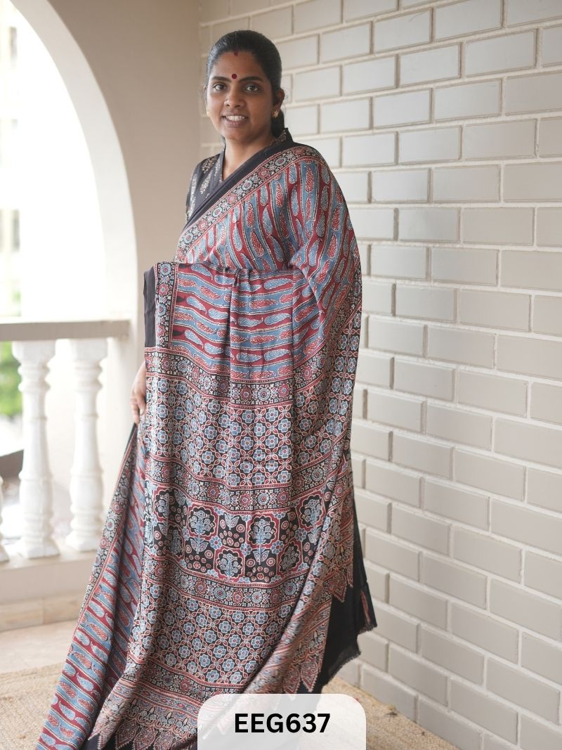 AJRAKH MODAL SAREE - JACKPOT