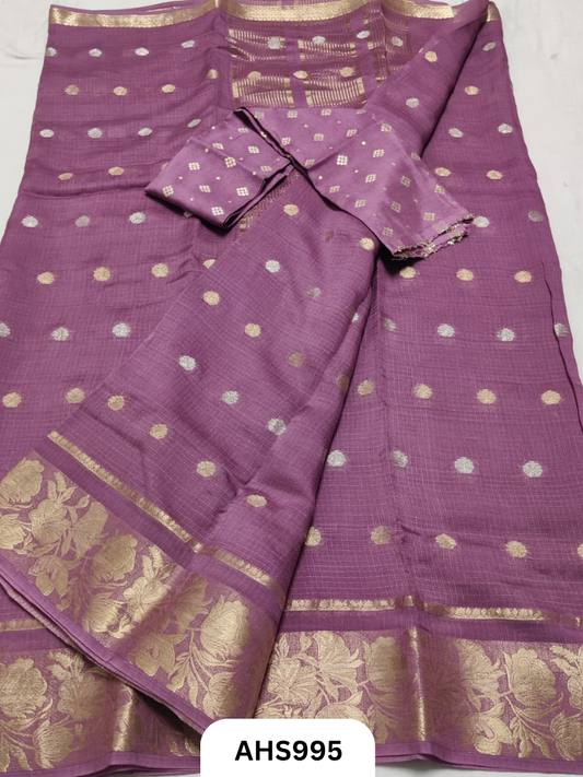Soft Silk Kota Weaving Saree With Blouse