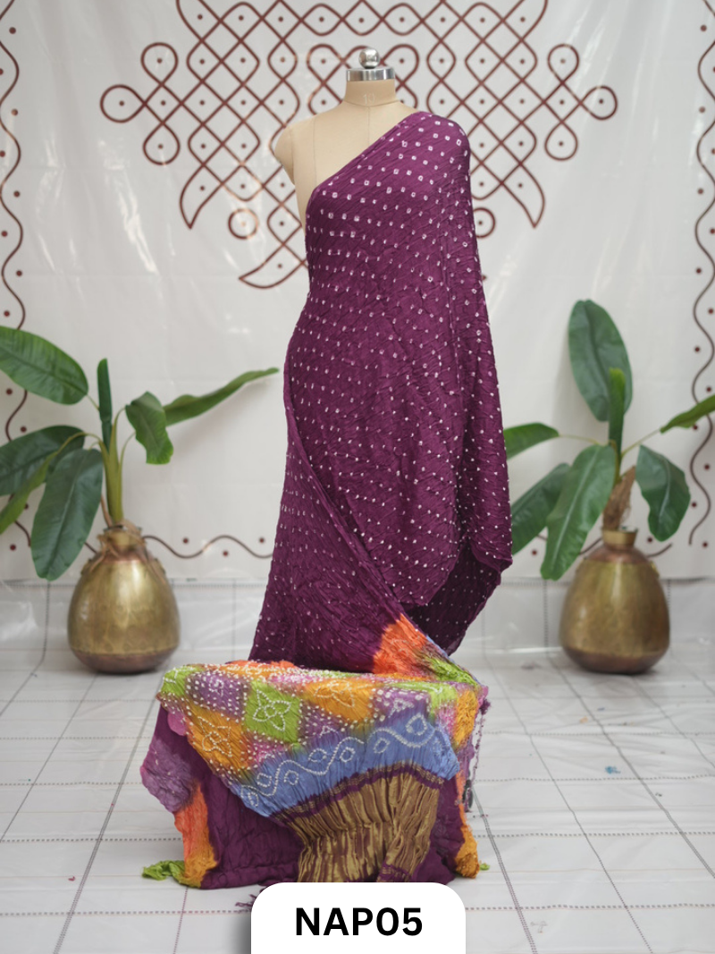 Multi Pallu Bandhani Saree