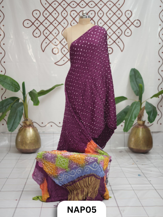 Multi Pallu Bandhani Saree