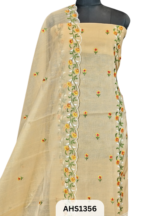 Exclusive  Kota Doria Embroidery Work -Top&duptta 2.5 Mtr