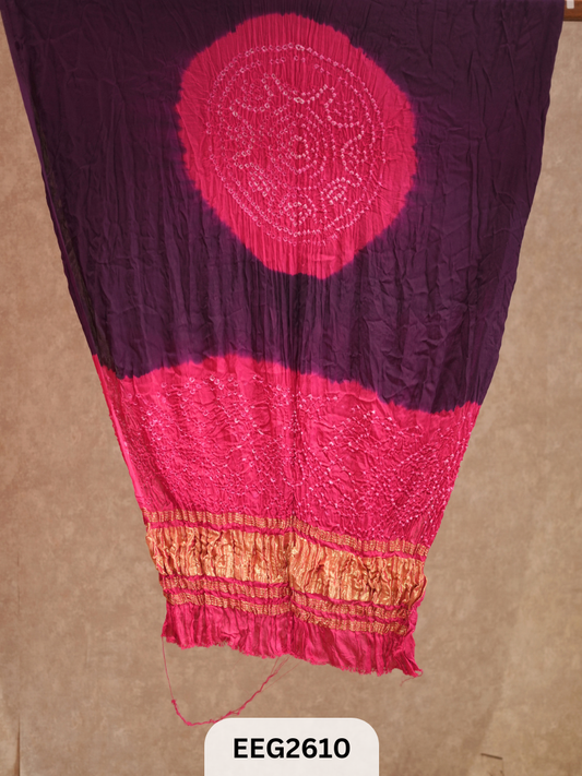 MODAL BANDHEJ KASUMBO DUPPATTA WITH TISSUE BORDER