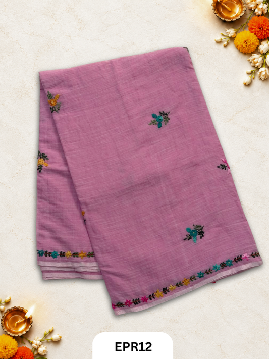 Linen Cotton With Embroidery Lambani Saree