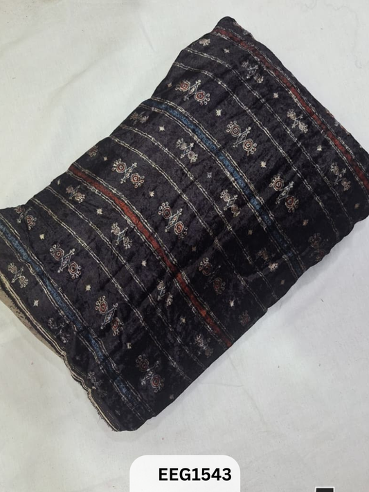 VELVET AJRAKH PRINT FABRIC-1MTR