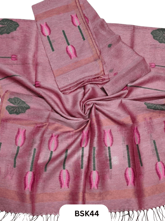 Premium Pure Handloom Linen Silk Salwar  Top 2.7 mtr  Duppata 2.5 mtr