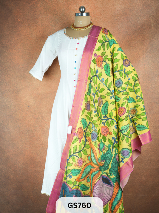 Pen Kalamkari Dupatta (Dupatta only)