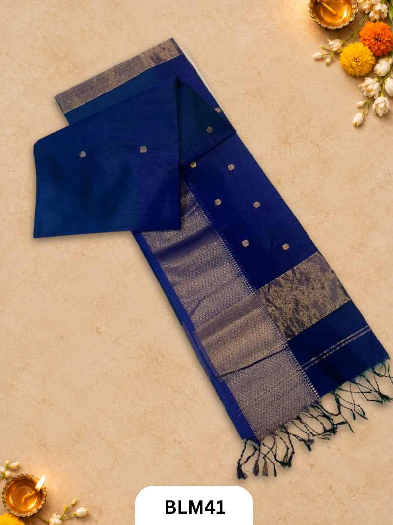 Pure handloom Maheshwari Big Small Butidaar shaded colours saree