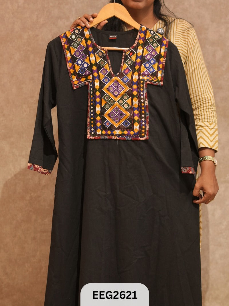 PURE COTTON KUTCHI PATCHWORK AND AJRAKH PIPING