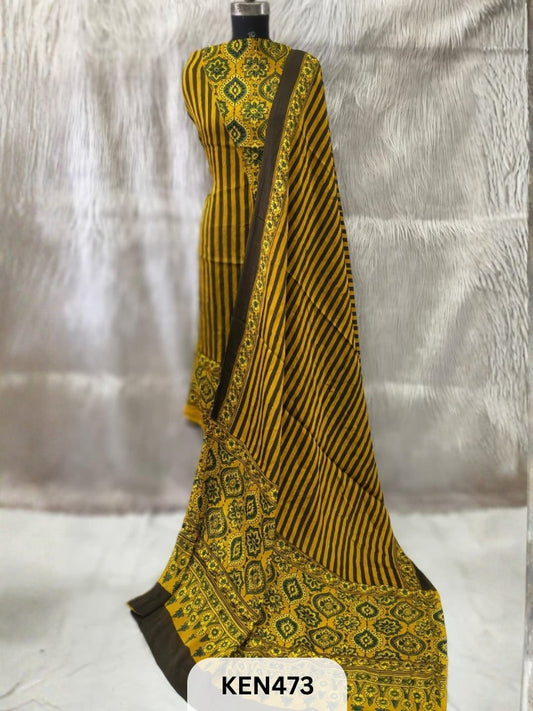 MODAL SILK NATURAL DYE HANDBLOCK PRINT -2PC SUIT -2.40MTR