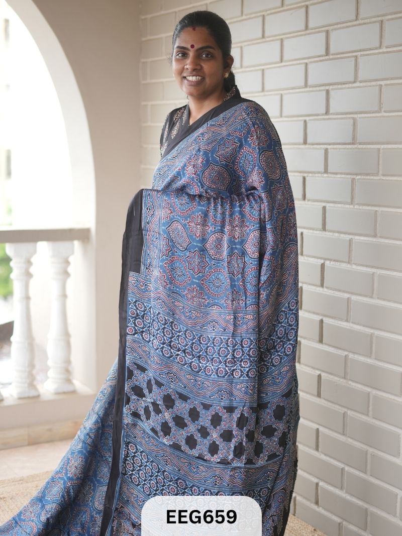 AJRAKH MODAL SAREE - JACKPOT