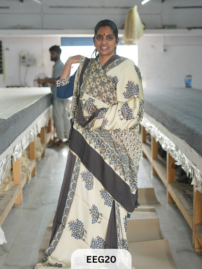 AJRAKH MODAL SAREE