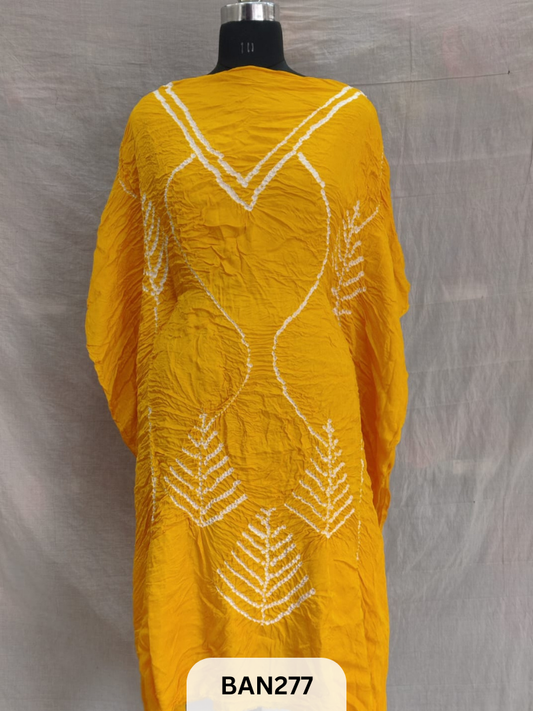 MODAL SILK UNSTITCH DESIGNER BANDHEJ KAFTAAN