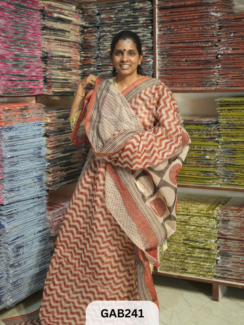 HANDBLOCK PRINT KOTA DORIA SAREE