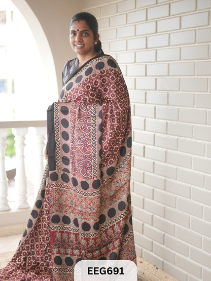 AJRAKH MODAL SAREE - JACKPOT
