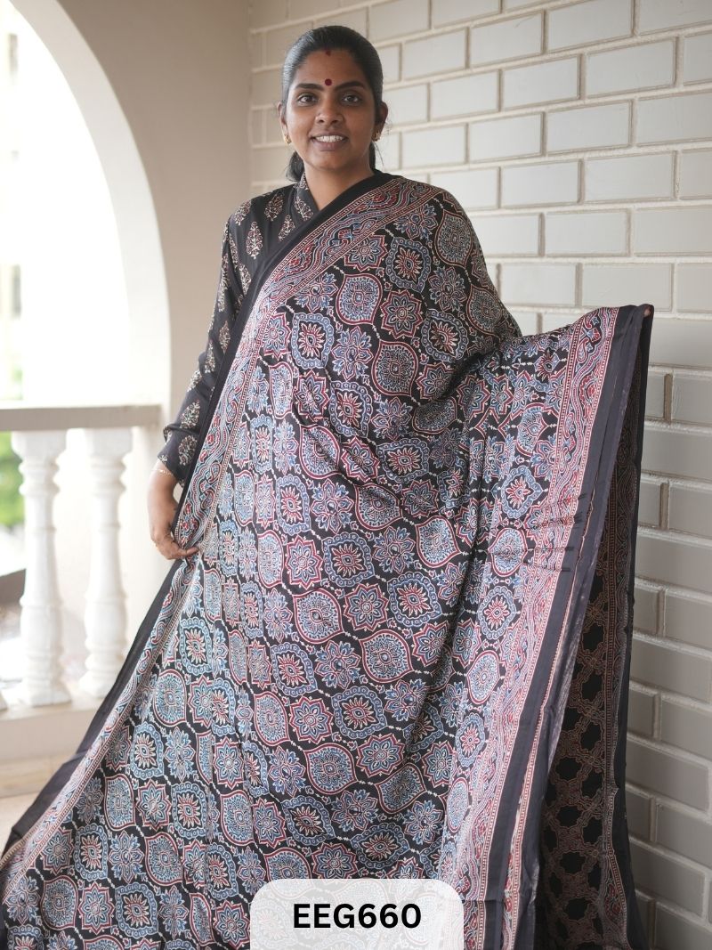 AJRAKH MODAL SAREE - JACKPOT