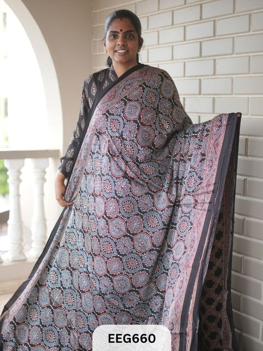 AJRAKH MODAL SAREE - JACKPOT