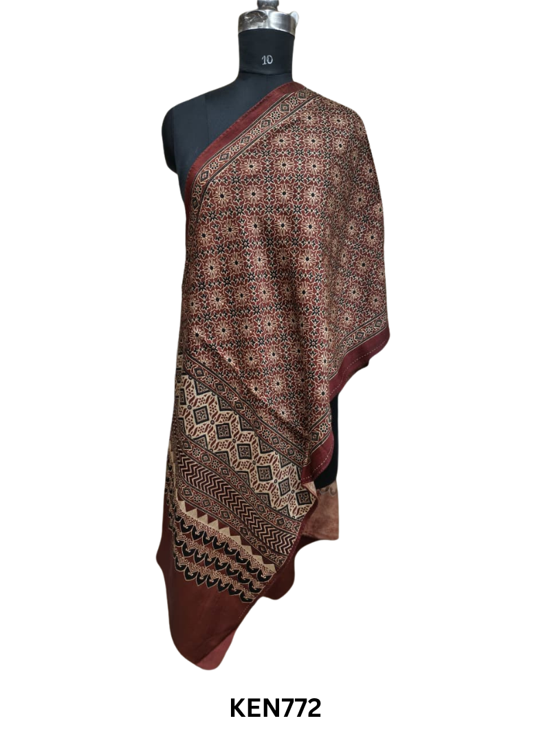 MASHRUSILK VEGETABLE DYE STOLES - LENGTH 2.15 MTR WIDTH 22