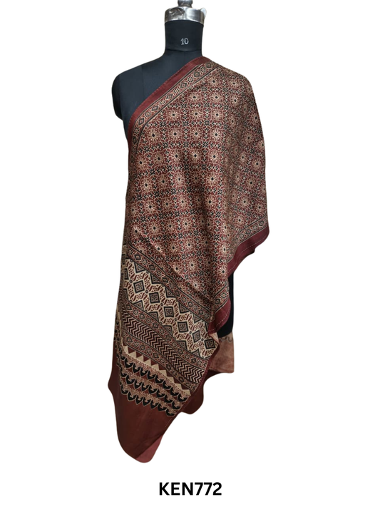 MASHRUSILK VEGETABLE DYE STOLES - LENGTH 2.15 MTR WIDTH 22