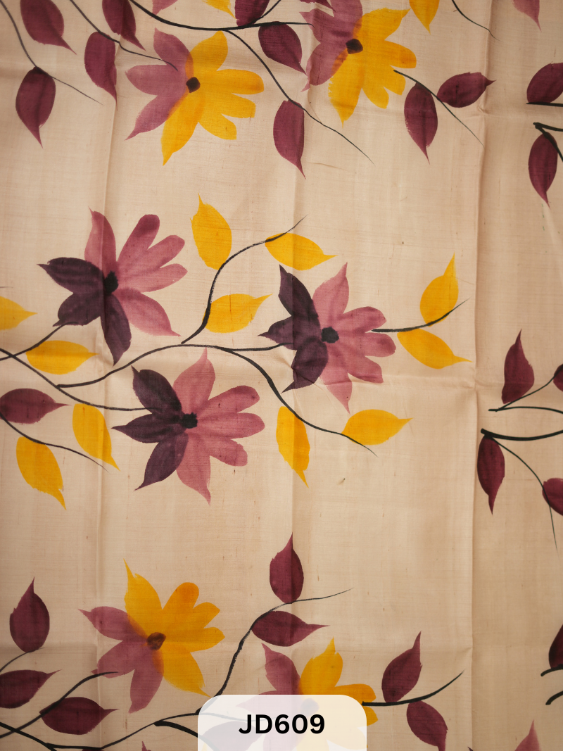 MURSHIDABAD HAND BATIK PAINTED SILK SAREE