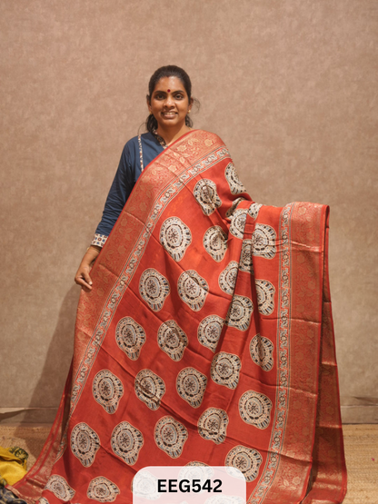 AJRAKH DOLA SILK SAREE