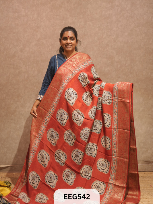 AJRAKH DOLA SILK SAREE
