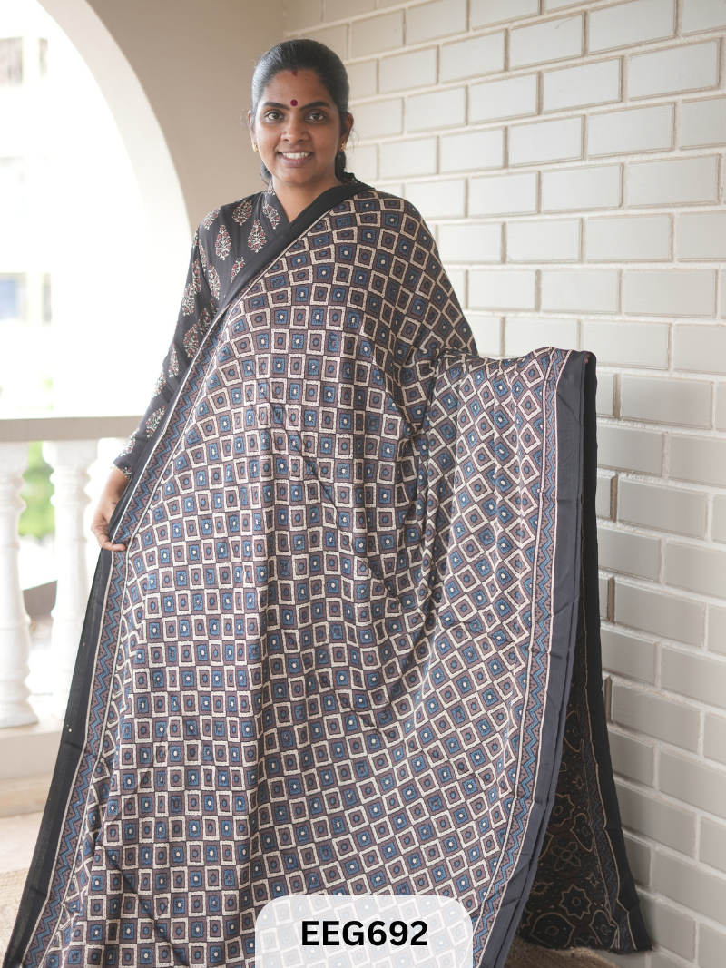 AJRAKH MODAL SAREE - JACKPOT