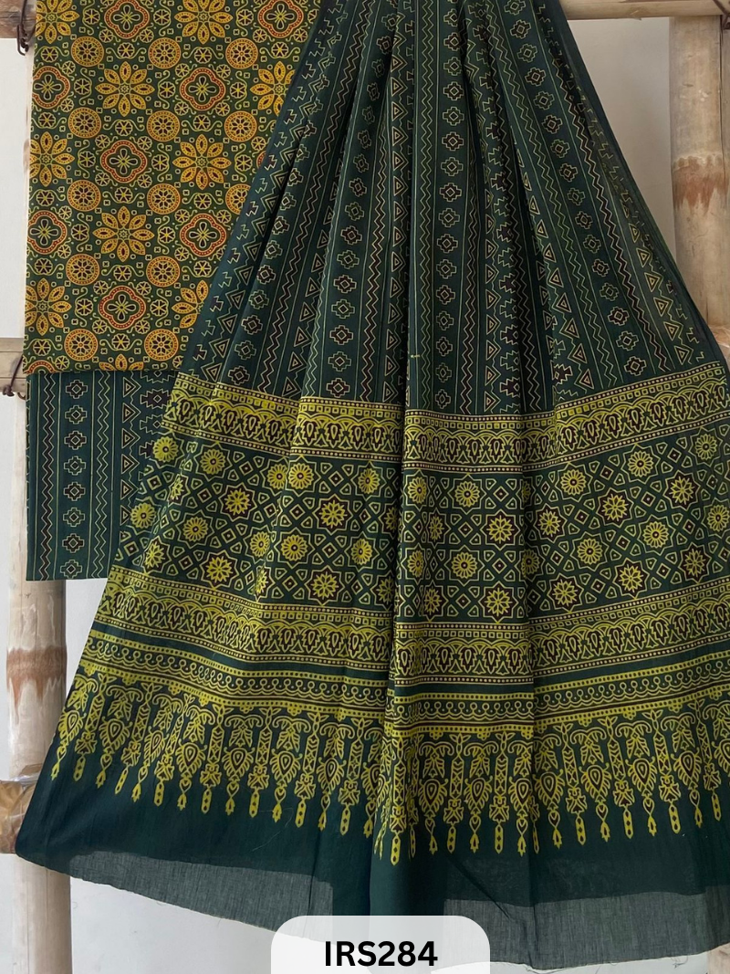 PURE COTTON FABRIC WITH AJRAKH PRINT DESIGNER SALWAR SUIT WPRIITH AJRAKH NT BOTTOM