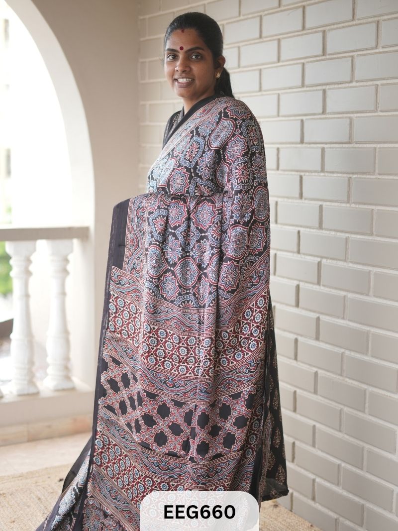 AJRAKH MODAL SAREE - JACKPOT