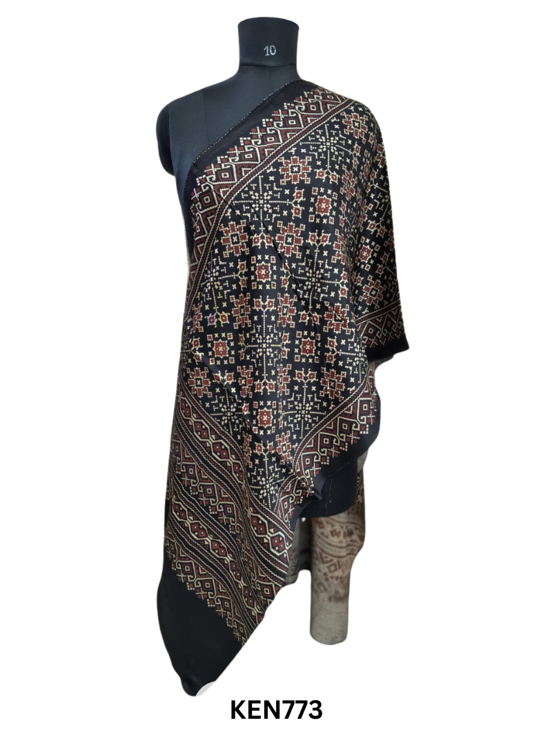 MASHRUSILK VEGETABLE DYE STOLES - LENGTH 2.15 MTR WIDTH 22