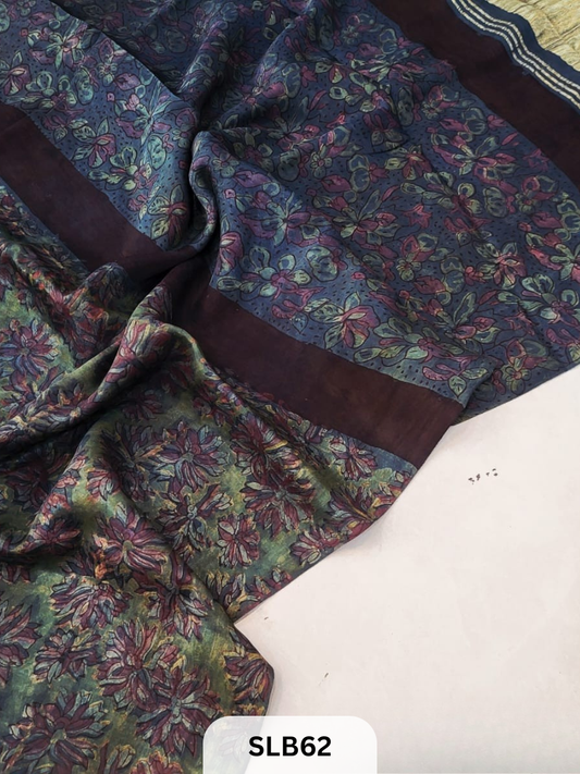 PURE MODAL AJRAKH HAND BLOCK WITH TISSUE SILK PALLU