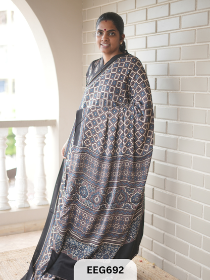 AJRAKH MODAL SAREE - JACKPOT