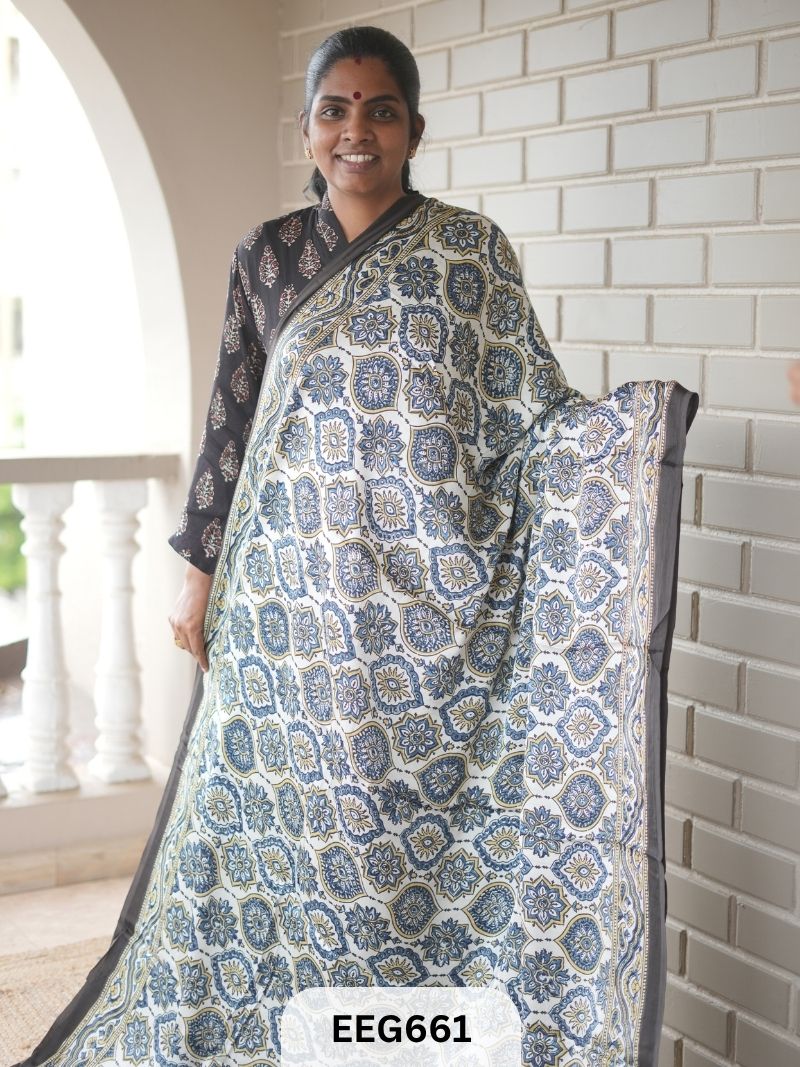 AJRAKH MODAL SAREE - JACKPOT