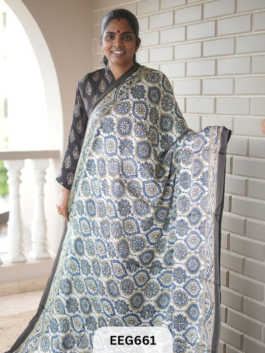 AJRAKH MODAL SAREE - JACKPOT
