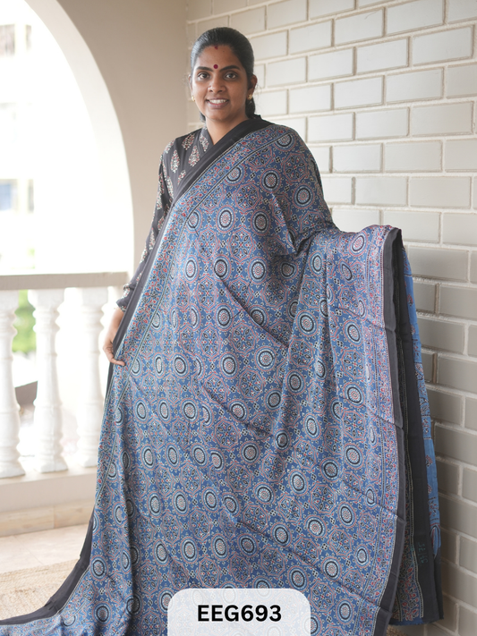 AJRAKH MODAL SAREE - JACKPOT
