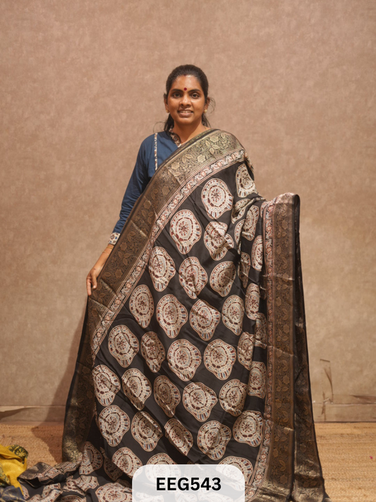 AJRAKH DOLA SILK SAREE