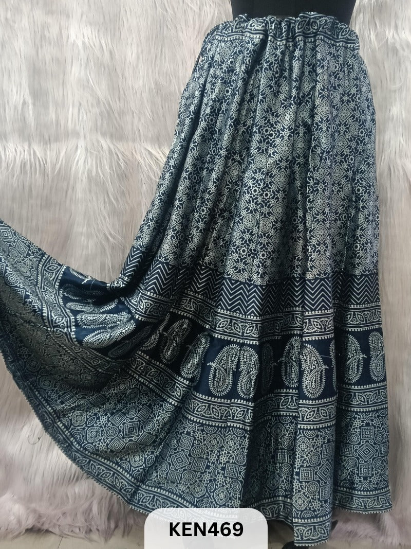 MASHRU PRINTED KALI SKIRT